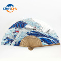 100% natural quality bamboo fans mexican fabric hand fans